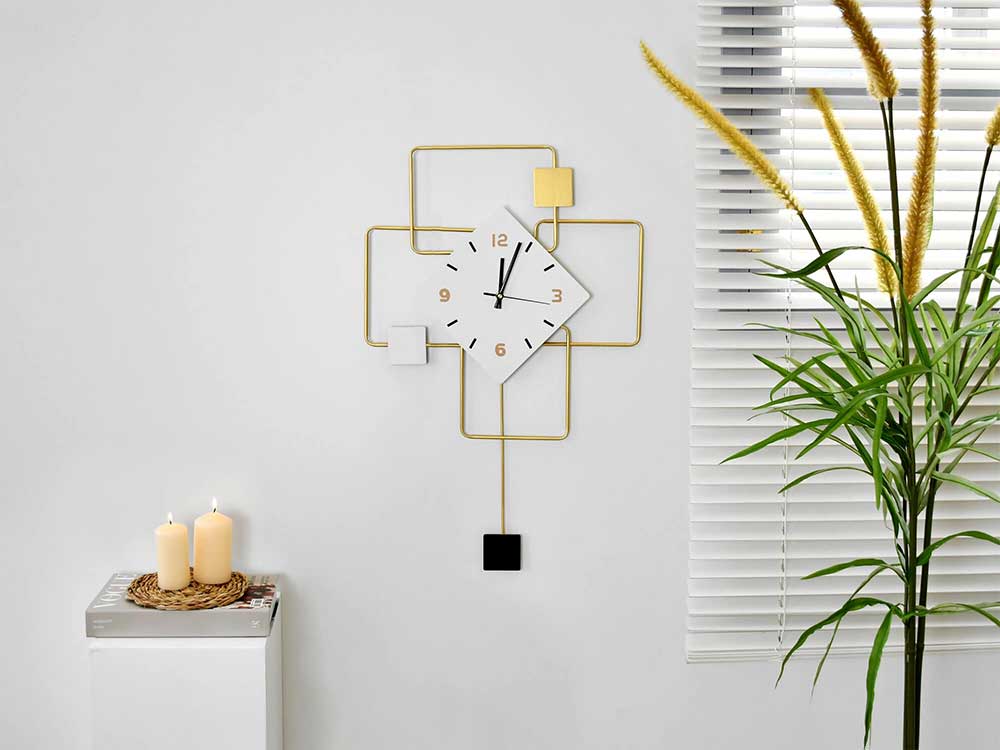 ADM Orologio da Parete Quadrato Bianco Square Combination 1 OW020A