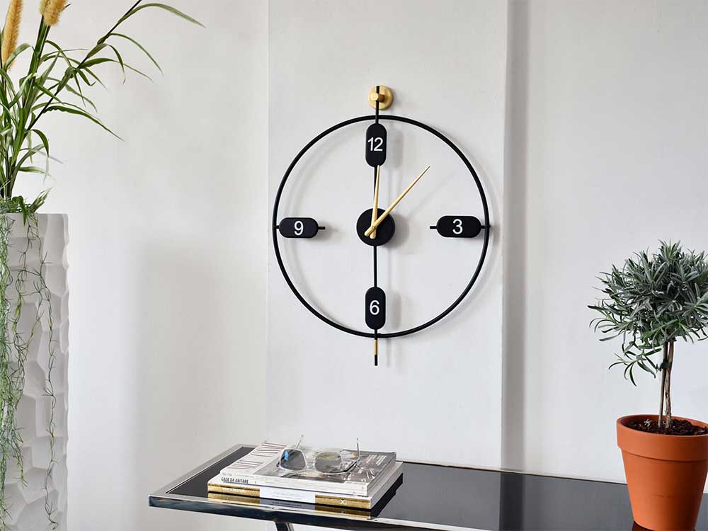 ADM Orologio da Parete in Ferro Nero e Oro Easy Way OW024A