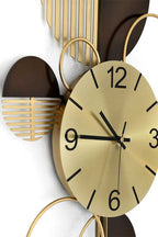 ADM Orologio da Parete Moderno Oro e Marrone Circular Abstraction OW032A