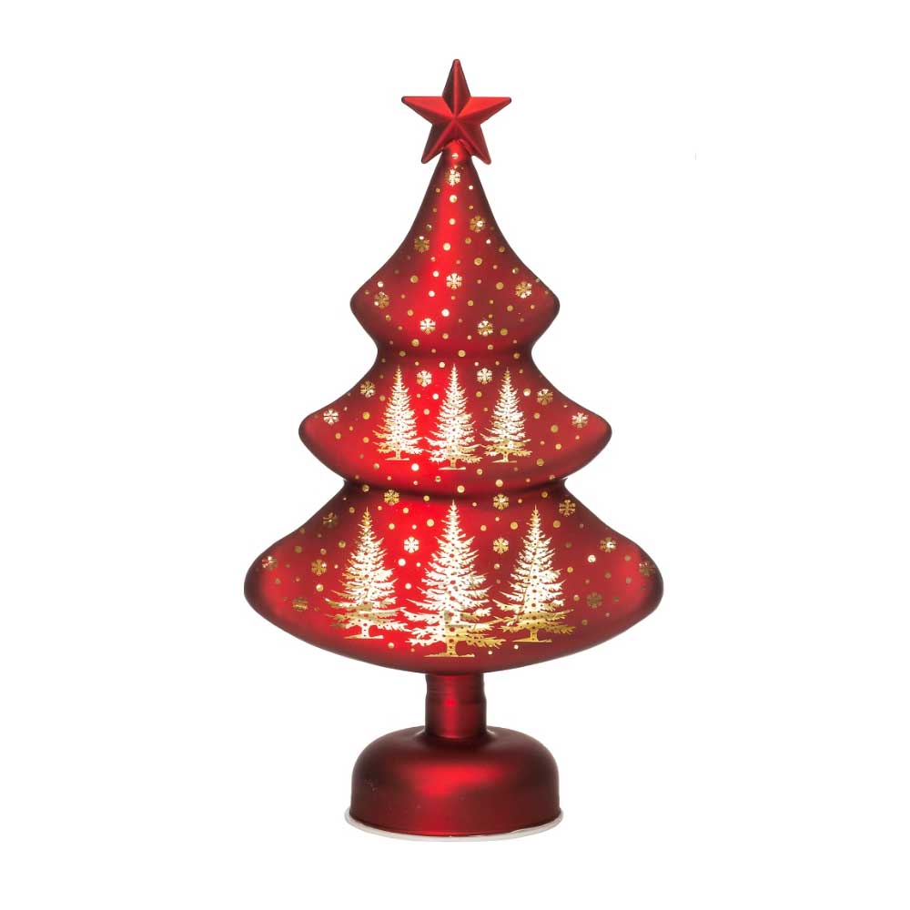 Palais Royal Glass Tree with Red Led 23287