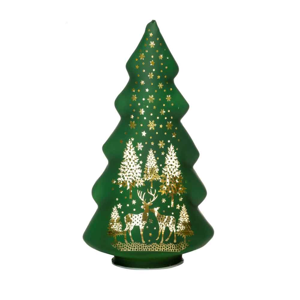 Palais Royal Glass Tree with Green LED 23294
