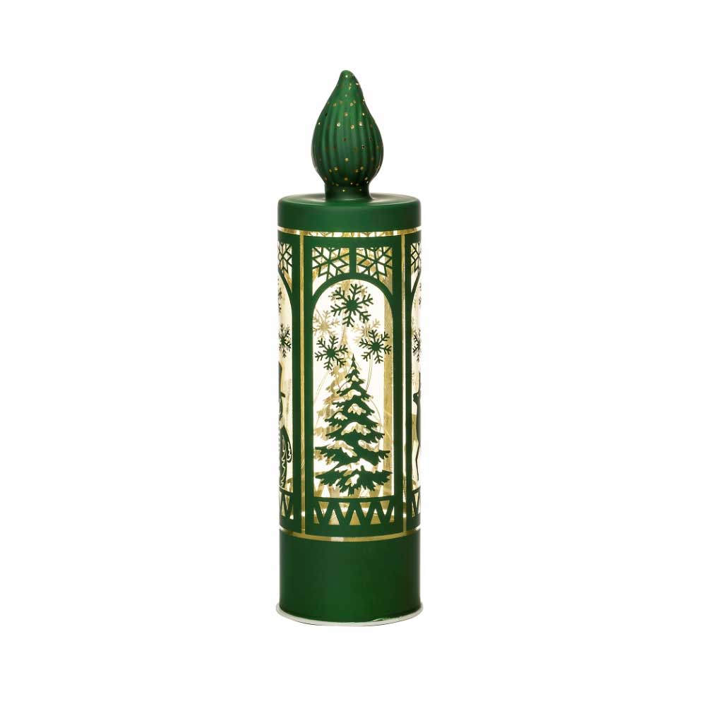 Palais Royal Green Glass Candle with Led 23296