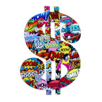 Pannello in Plexiglass Pop Art | Simbolo Dollaro Decorato a Mano | ADM