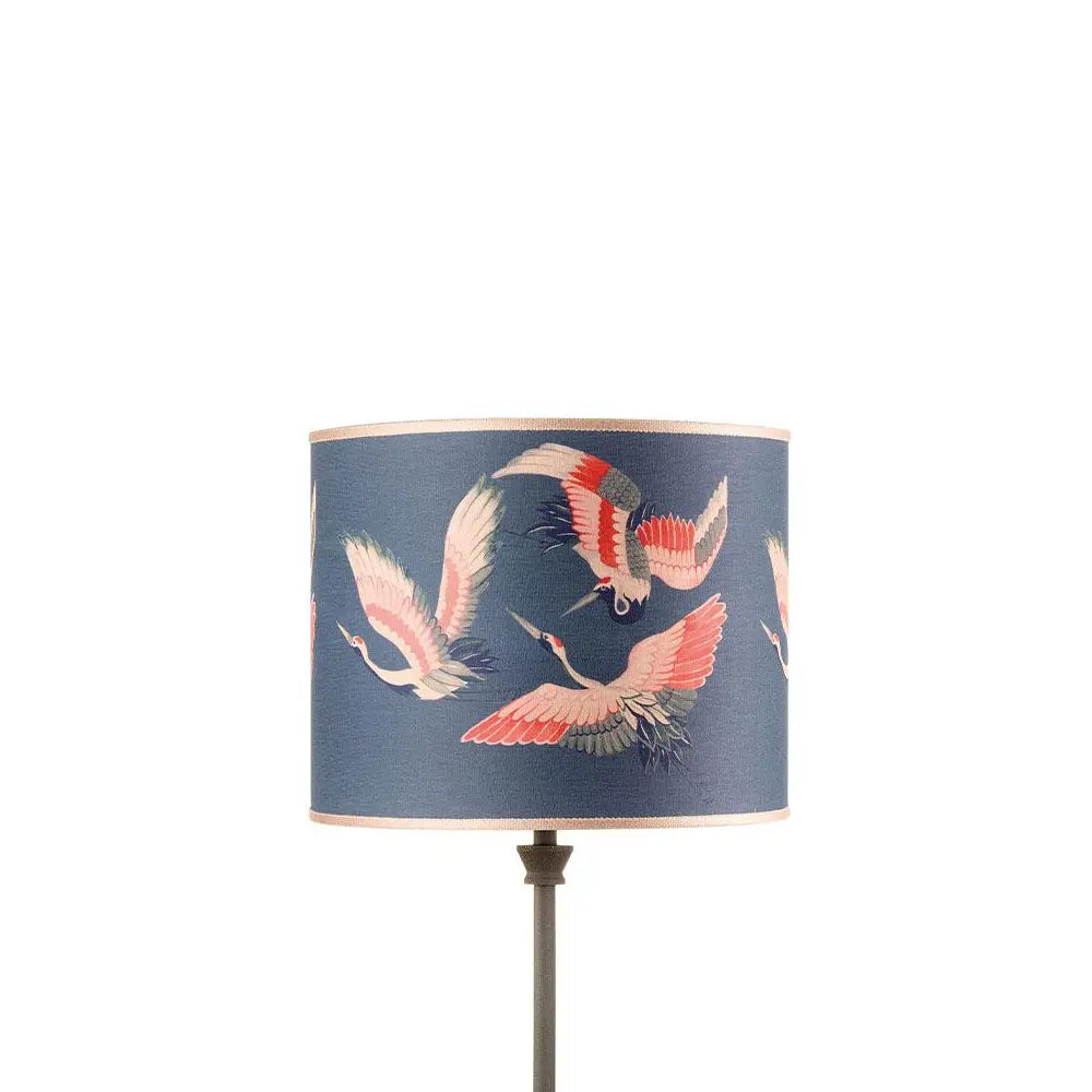 Paralume Cilindrico Tessuto Stampa Aironi | L'Oca Nera