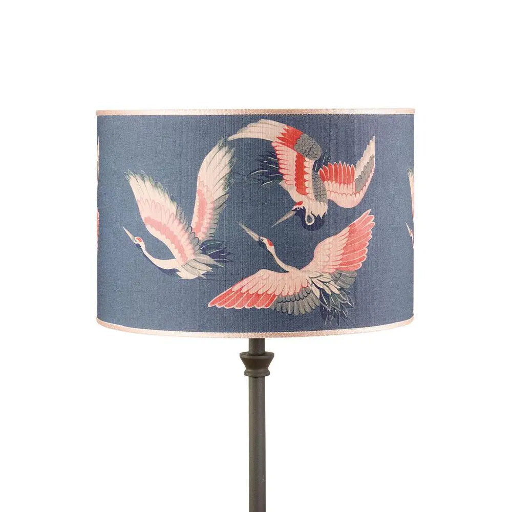 Paralume Cilindrico Tessuto Stampa Aironi | L'Oca Nera