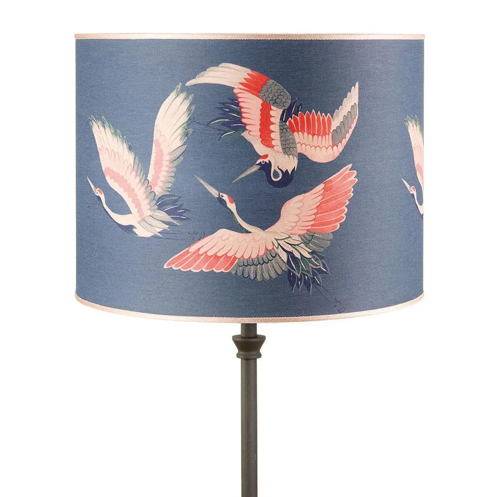 Paralume Cilindrico Tessuto Stampa Aironi | L'Oca Nera