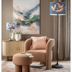 Paralume Cilindrico Tessuto Stampa Aironi | L'Oca Nera