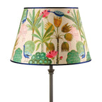 Paralume Conico Tessuto Stampa Pavoni Palme | L'Oca Nera