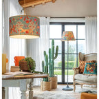 Paralume Conico Tessuto Stampa Tigri Flora Fauna | L'Oca Nera