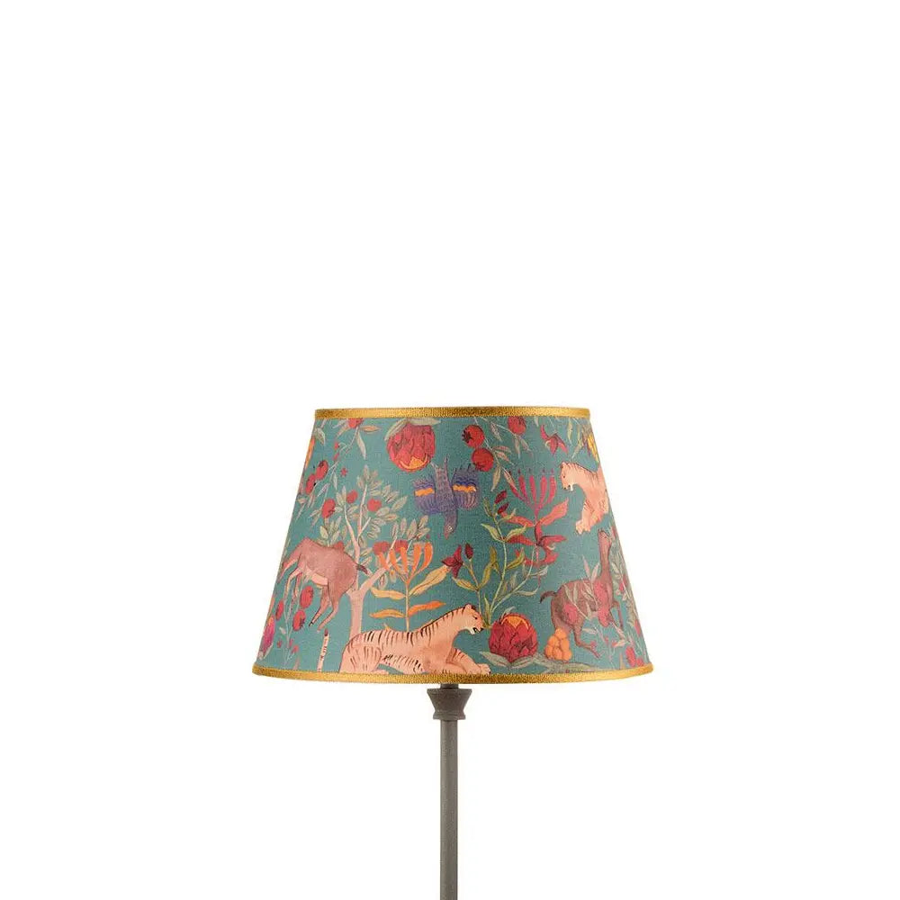 Paralume Conico Tessuto Stampa Tigri Flora Fauna | L'Oca Nera