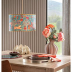 Paralume Sospensione Cilindrico Tessuto Stampa Tigri | L'Oca Nera