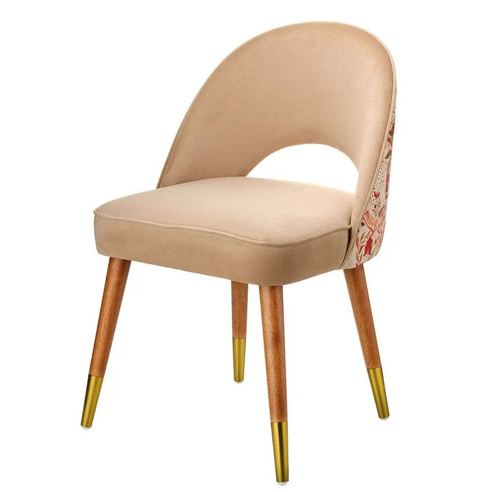 Poltroncina Beige Avorio Decoro Flora Fauna | L'Oca Nera
