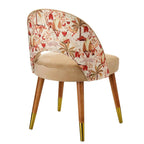 Poltroncina Beige Avorio Decoro Flora Fauna | L'Oca Nera