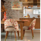 Poltroncina Beige Avorio Decoro Flora Fauna | L'Oca Nera