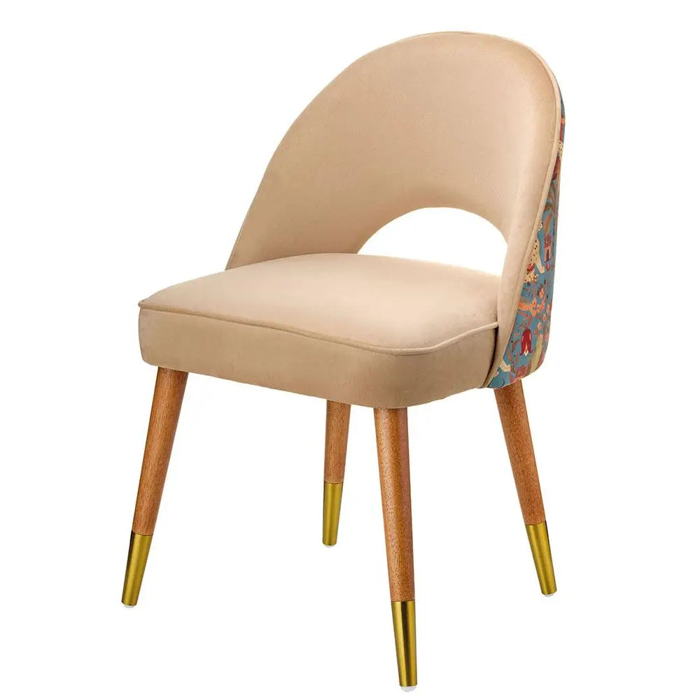 Poltroncina Beige Celeste Decoro Flora Fauna | L'Oca Nera