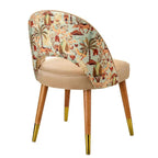 Poltroncina Beige Verde Salvia Decoro Flora Fauna | L'Oca Nera