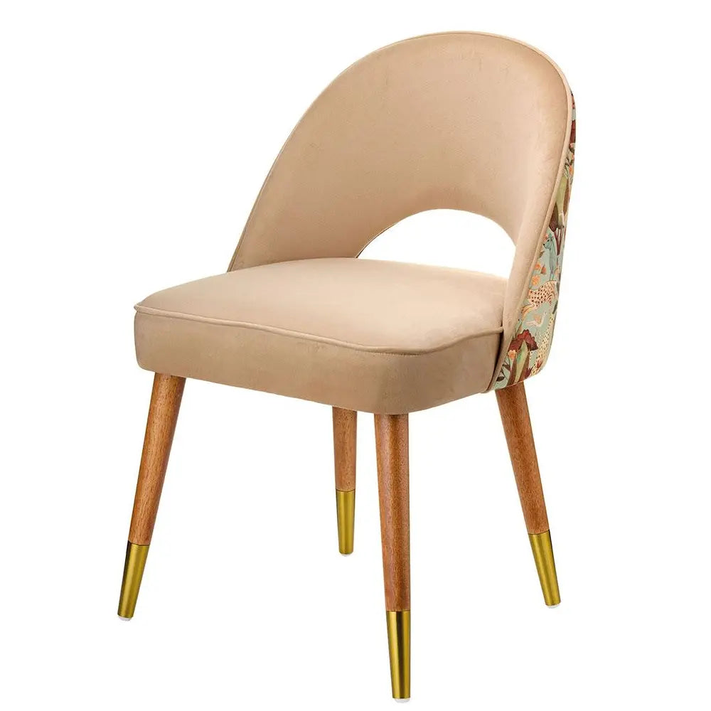 Poltroncina Beige Verde Salvia Decoro Flora Fauna | L'Oca Nera