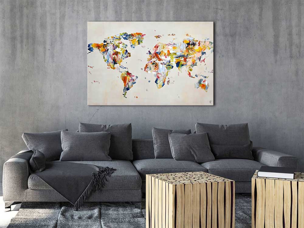 ADM Quadro Mappa Terrestre Vintage Multicolore WF050X1