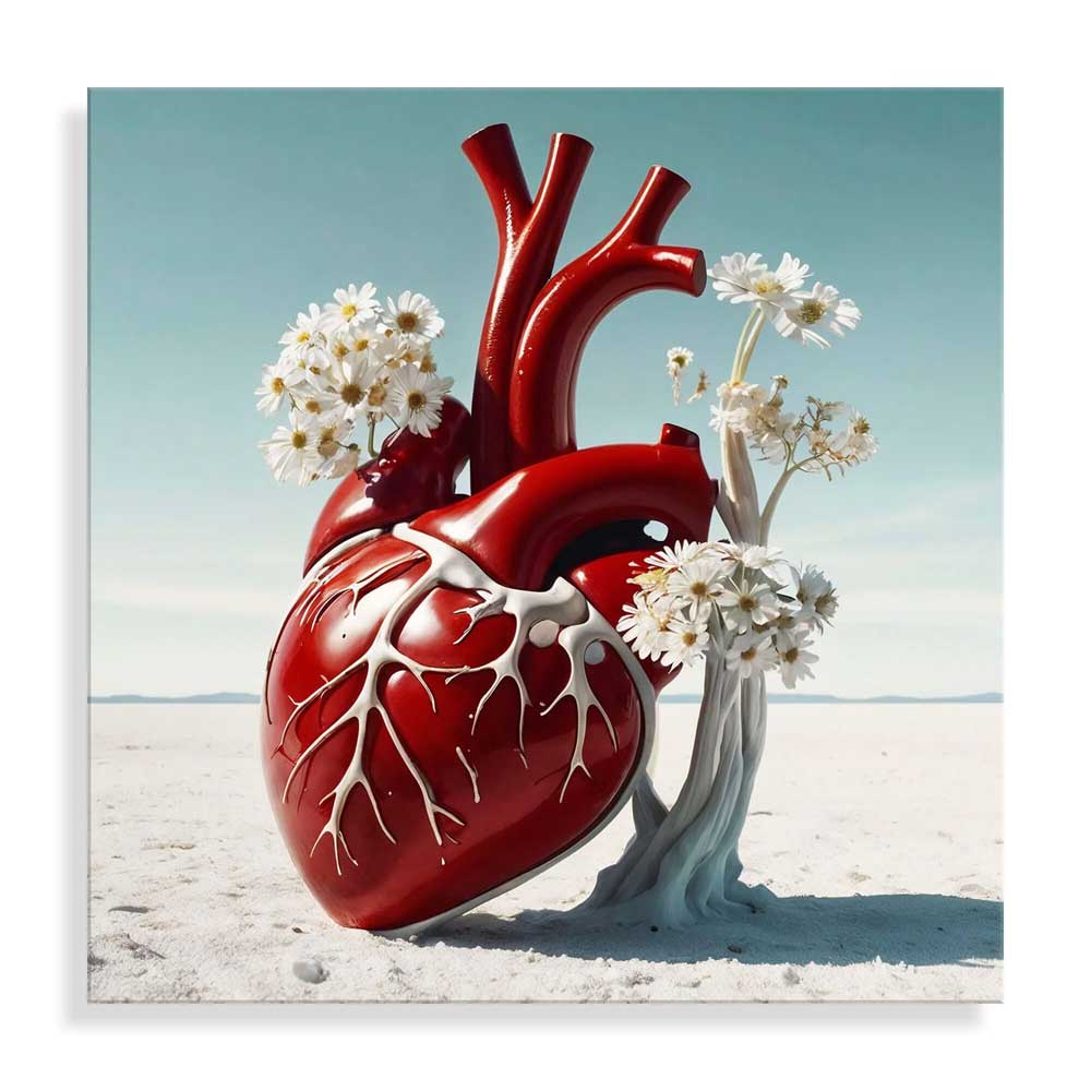 Quadro Surrealista Omaggio a Dalì | Cuore in Acrilico | ADM