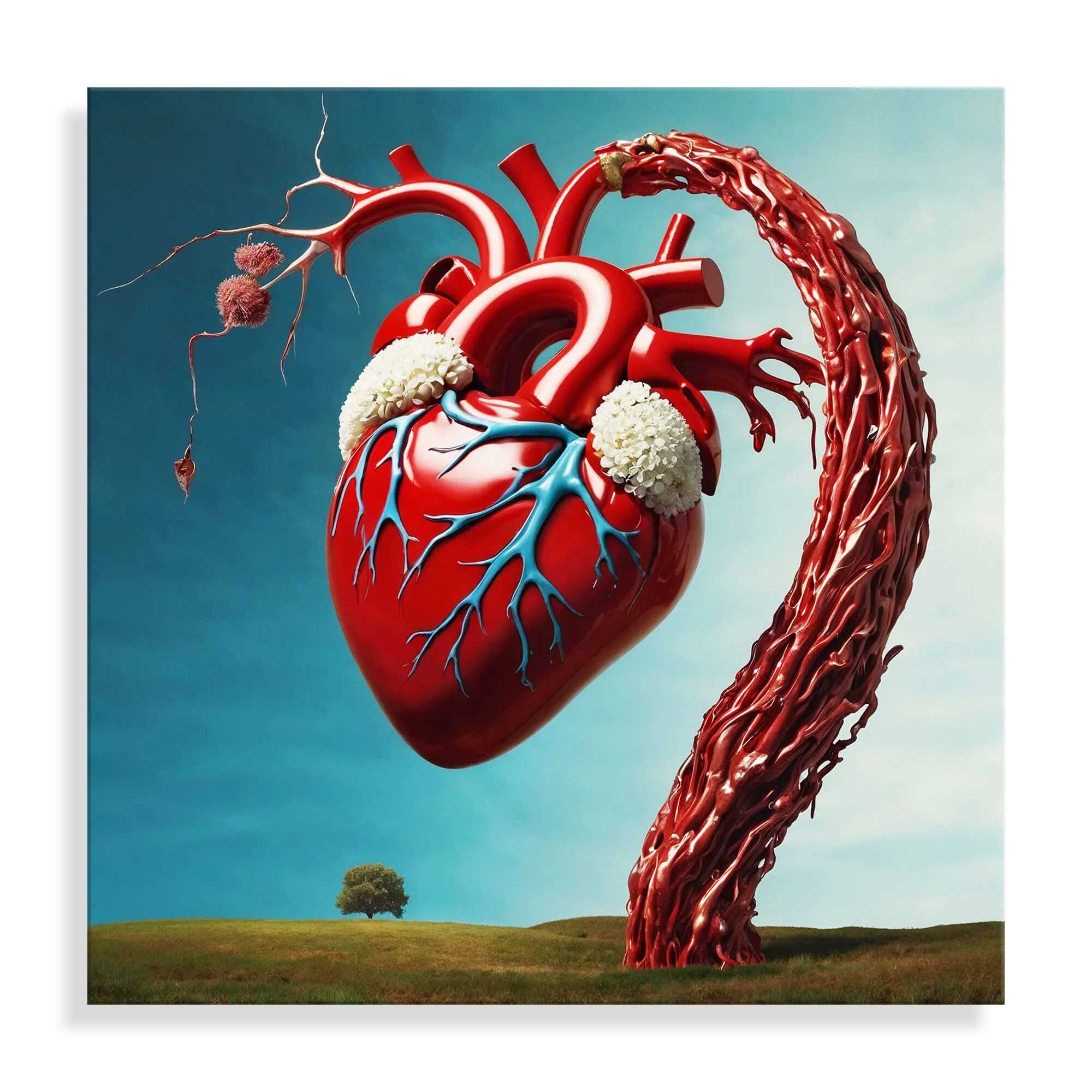 Quadro Acrilico Cuore Surrealista Omaggio a Magritte ADM