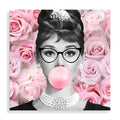 Quadro Acrilico Audrey con Rose | Stampa Retrostampata | ADM