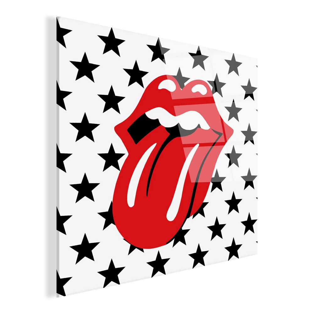 Quadro Pop Art Linguaccia su Stelle | Stampa Retrostampata | ADM