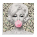 Quadro Acrilico Marilyn con Dollari | Stampa Retrostampata | ADM