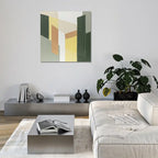 Arras 100x100 Quadro Astratto Moderno Architettonico Materico | Agave