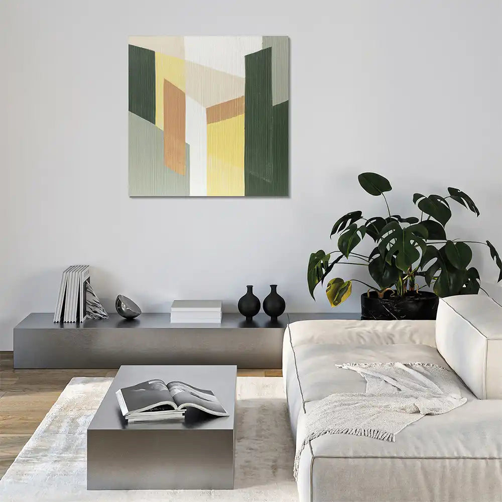 Arras 100x100 Quadro Astratto Moderno Architettonico Materico | Agave