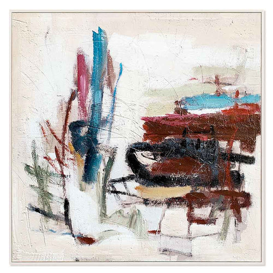 Agave - Focus: Quadro Astratto Dipinto a Mano Multicolore