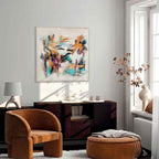 Agave - Amuse 100x100: Quadro Astratto Dipinto a Mano Multicolore
