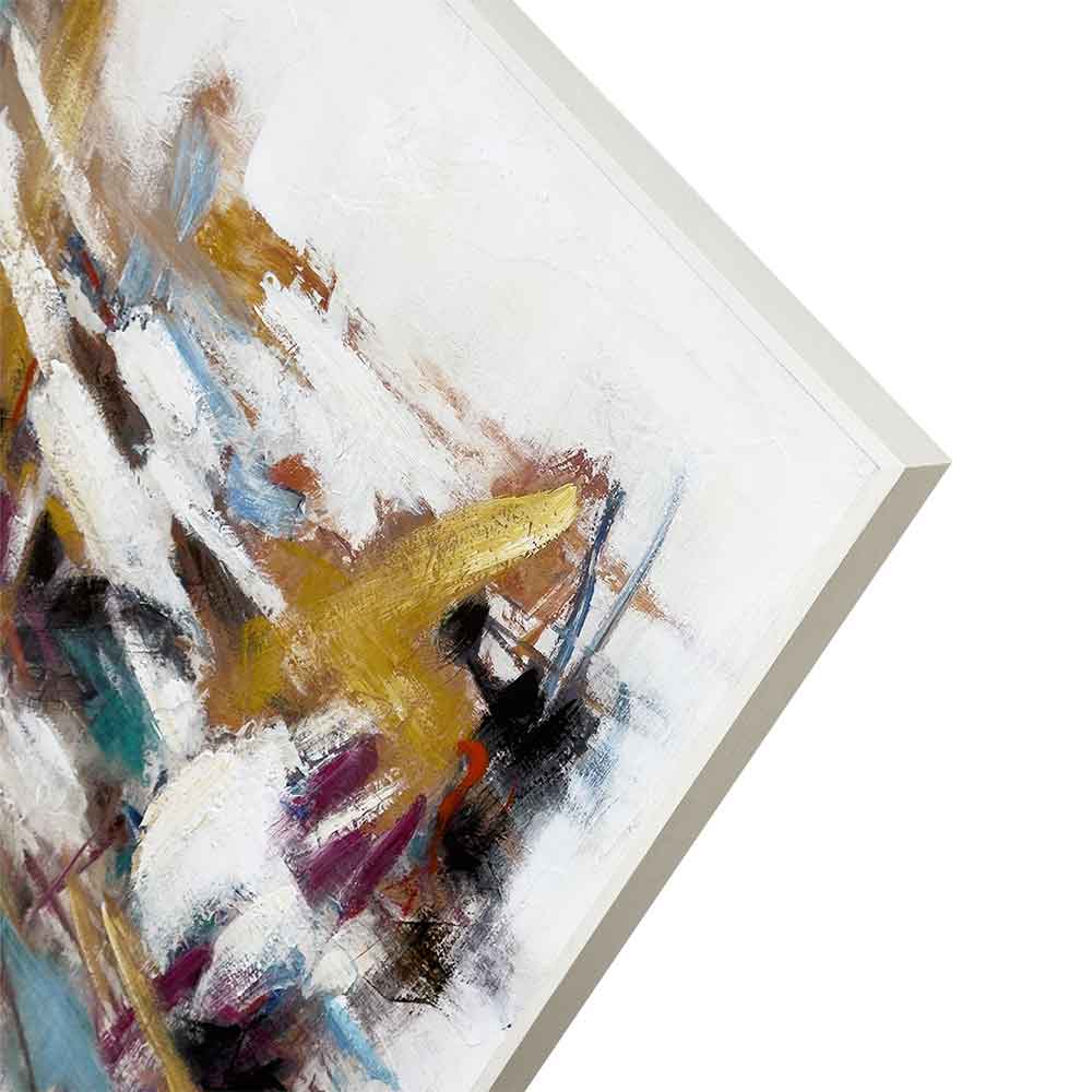 Agave - Amuse 100x100: Quadro Astratto Dipinto a Mano Multicolore