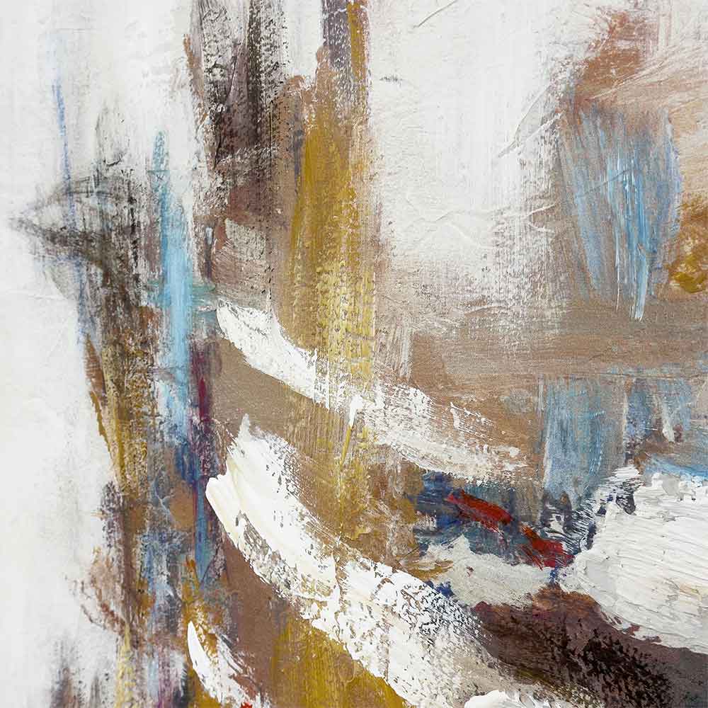 Agave - Amuse 100x100: Quadro Astratto Dipinto a Mano Multicolore