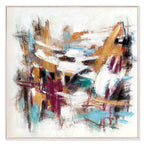 Agave - Amuse 100x100: Quadro Astratto Dipinto a Mano Multicolore