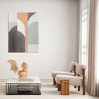 Agave - Peach Fusion: Quadro Astratto Dipinto a Mano Pesca Materico