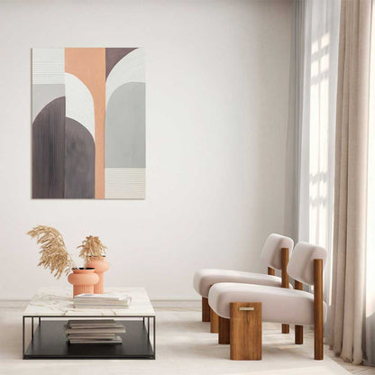 Agave - Peach Fusion: Quadro Astratto Dipinto a Mano Pesca Materico