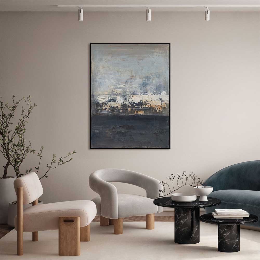 Agave: Scorzese 90x120 - Quadro Astratto con Colori Avvolgenti su Tela