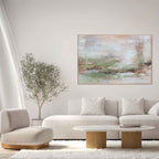 Agave - Serenity: Quadro Astratto Dipinto a Mano Verde e Beige
