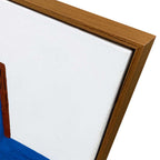 Agave - Snorkel Blue 80x100: Quadro Astratto Dipinto a Mano Neoplasticismo Blu e Marrone