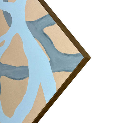 Agave - Talea 150x90: Quadro Astratto Dipinto a Mano Azzurro a Contrasto