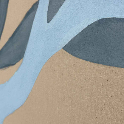Agave - Talea 150x90: Quadro Astratto Dipinto a Mano Azzurro a Contrasto
