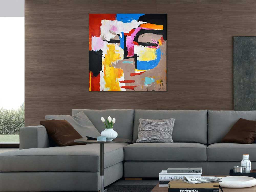 Quadro Astratto Volto Multicolore | Dipinto a Mano | ADM