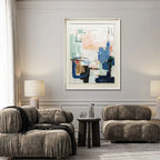 Blues 114x144 Quadro Astratto Moderno con Cornice e Passepartout | Agave