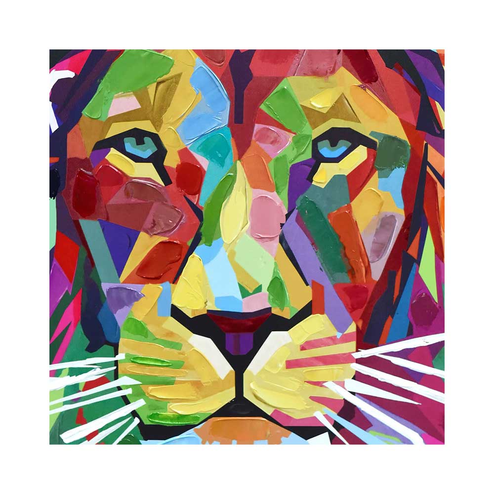 ADM Quadro Leone Pop Art Multicolore WF058X1