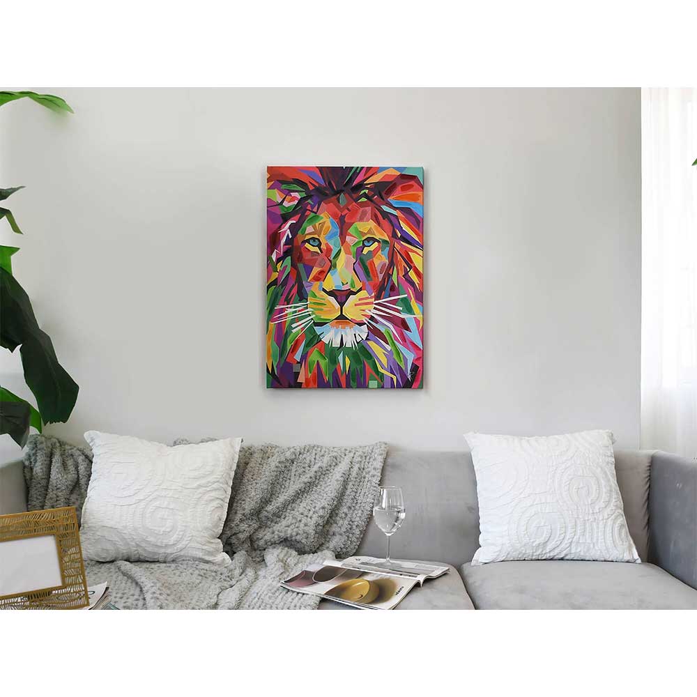 ADM Quadro Leone Pop Art Multicolore WF058X1