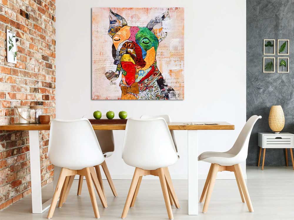 Quadro Pop Art Boston Terrier | Stampa con Rilievi | ADM
