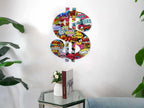 Pannello in Plexiglass Pop Art | Simbolo Dollaro Decorato a Mano | ADM