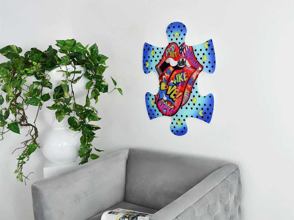 Pannello in Metacrilato Pop Art | Linguaccia con Strass | ADM