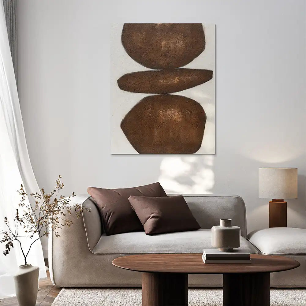 Stone Balance 80x100 Quadro Astratto Moderno Materico Equilibrio | Agave