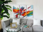 Trittico di Design Astratto | Dipinto a Mano Multicolore | ADM